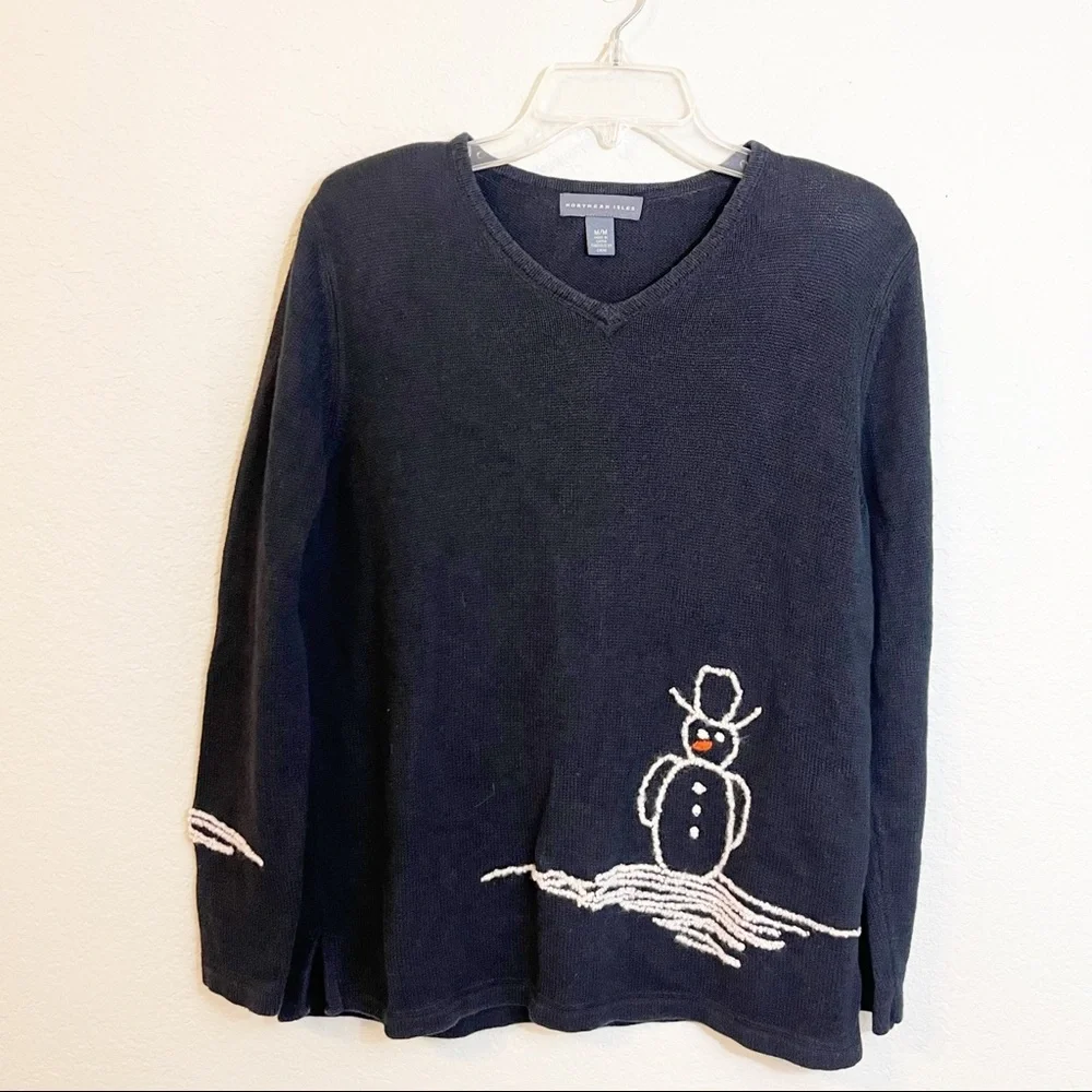 Northern Isle Snowman Wool Blend Sweater‎
